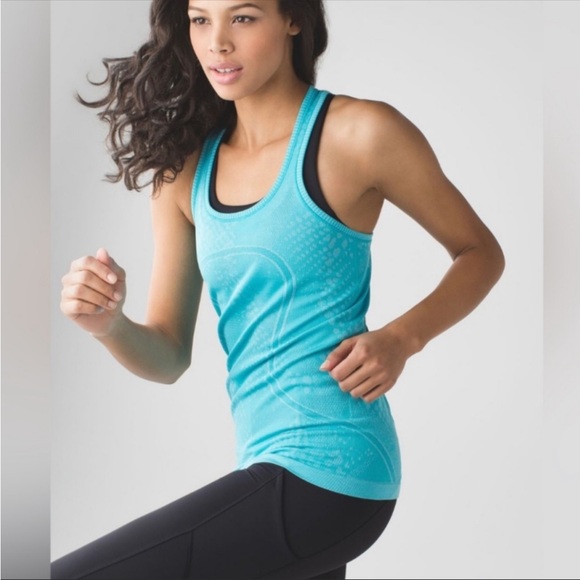 Lululemon Run Swiftly tech racerback heathered peacock blue 8 - Picture 1 of 9